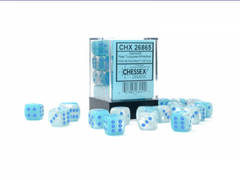 36ct 12mm d6 Gemini Pearl Turquoise-White/blue CHX26865